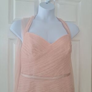 Vera Wang White Full Length Gown in Blush| Size 14